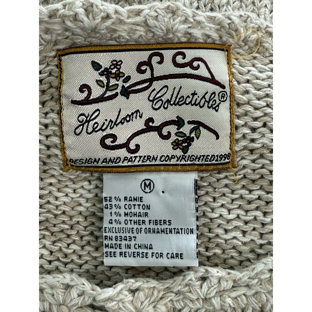 Vtg Heirloom Collectibles Women’s Chunky Y2K 90s Knit Cottagecore Sweater Size L - Picture 5 of 5